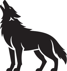 wolf howling silhouette vector illustration design 