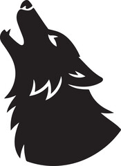 Obraz premium wolf howling silhouette vector illustration design 