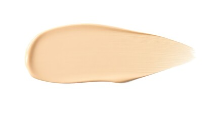 Beige cream smear with smooth texture, blending seamlessly against a clean backdrop for beauty and personal care applications
