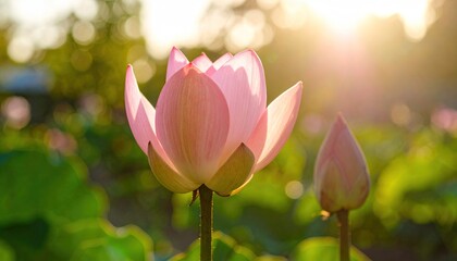 Fototapeta premium Lotus flower in sunlight