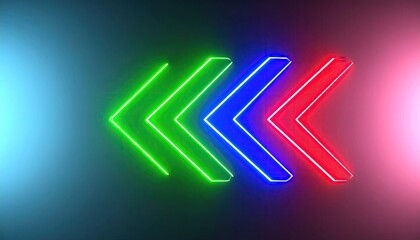 Neon arrows in vibrant colors