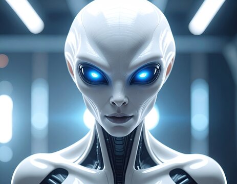 Futuristic alien woman