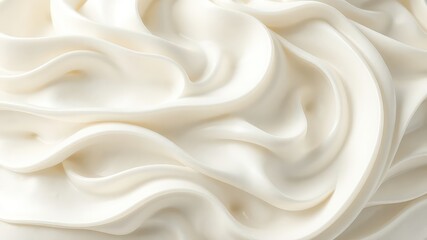 Obraz premium Delicate swirls of a luscious, creamy substance form a beautiful, smooth, and elegant texture perfect for culinary or confectionary design
