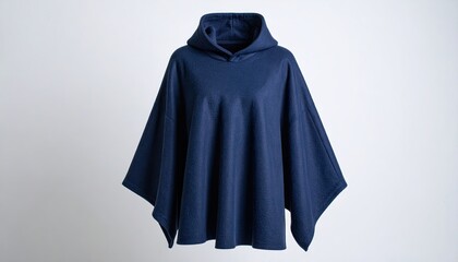 Navy blue hooded poncho