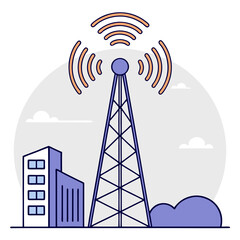 communication tower icon vector
