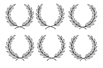 Elegant laurel wreath designs arranged in a structured pattern for decoration and symbolism