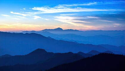 Mountain range at dawn
