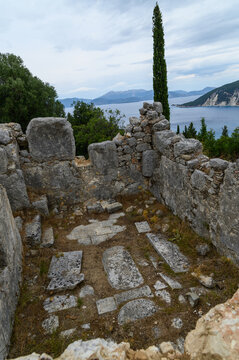 Ruins of Odysseus&rsquo; Palace on Ithaca, Greece &ndash; Agios Athanasios / School of Homer, Homeric hero location