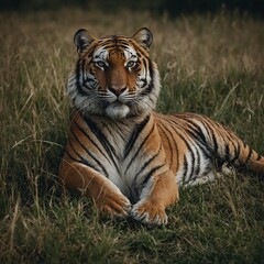 Obraz premium tiger in the grass