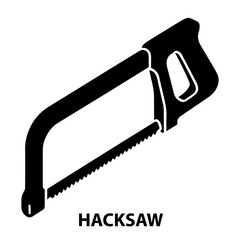 Hacksaw vector illustration metal cutting tool hand saw equipment blade steel handle carpentry icon 