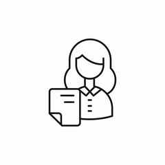 female employee cv icon sign vector