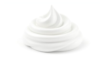 Whipped Cream Swirl on a Blank Canvas Elegant and Smooth Dairy Topping, Perfect for Dessert Decoration and Culinary Creations