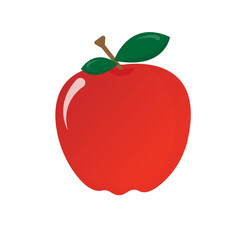 vector illustration of a bright red apple