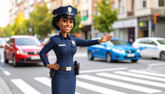 Cartoon police officer directing traffic (1)