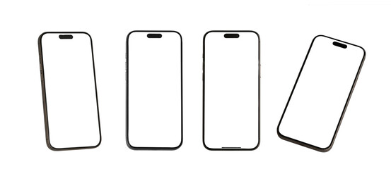Mockup smart phone new generation isolated screen Transparent for Infographic Business web site...