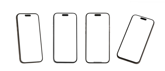 Mockup smart phone new generation PNG High quality Image isolated screen Transparent for Infographic Business web site design app	