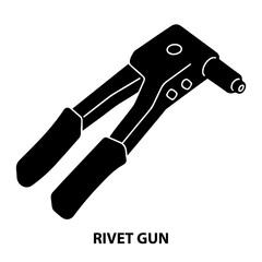 Rivet gun tool illustration for fastening metal and construction projects industrial hand tool equipment 