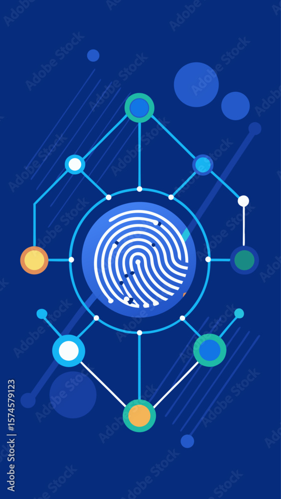 Fototapete a blue and white image of a circle with a lot of dots and lines. the dots and lines are connected to