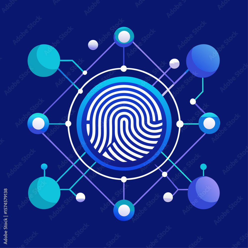Fototapete a blue and white image of a circle with a lot of dots and lines. the dots and lines are connected to