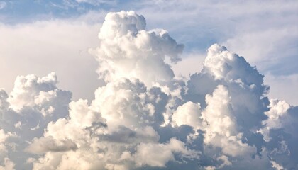 Fluffy cloudscape in a vibrant blue sky