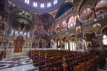 Interior of the Holy Cathedral Church of Holy Trinity of Piraeus, Athens