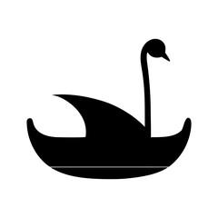 Swan paddle boat silhouette for serene lake activity and charming recreational scenes