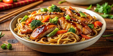 Japanese Teriyaki Chicken Noodle, teriyaki chicken, vegetable,  teriyaki chicken, vegetable,japanese food, noodles