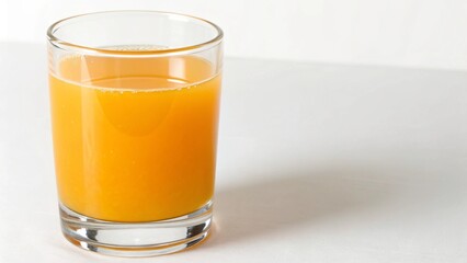 A refreshing glass of orange juice isolated on white background, a healthy and delicious beverage