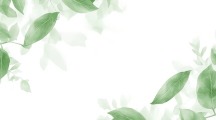 Green nature leaves on white background 