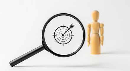 Magnifying Glass Highlighting Target Focus Concept