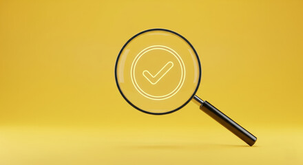 Magnifying Glass Highlighting Check Mark Symbol
