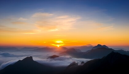 Obraz premium sky and mountain sunrise background