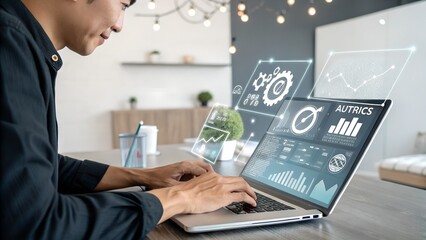 Digital marketing technology online concept. SEO, Advertising, Ecommerce, business online marketing, direct sale, digital marketing strategies and goals.