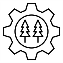 Forest Stewardship Outline Icon Vector Illustration