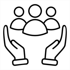 Social Responsibility Outline Icon Vector Illustration