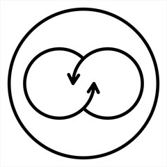 Close Loop System Outline Icon Vector Illustration