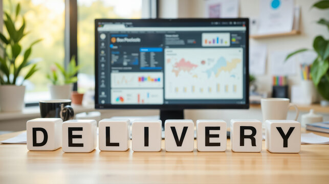 Delivery tracking system showing real-time shipment status updates, enabling customers and businesses to monitor package location and ensure timely logistics and order fulfillment