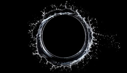 Fototapeta premium Circular water splash on black background (1)