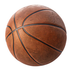 Vintage Basketball Texture: Worn Leather Ball for Backgrounds & Designs Isolated On Transparent Background