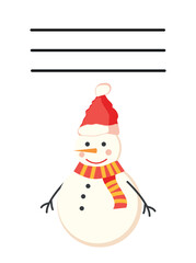 Simple Christmas and New Year card with holiday symbols and space for inscription.