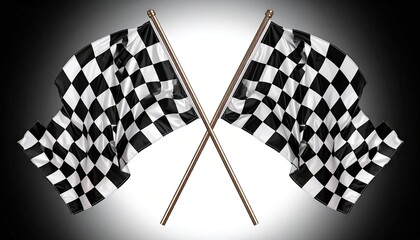 Checkered racing flags crossed