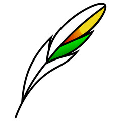 vector illustration of colorful feather