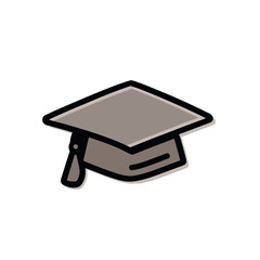 Graduation cap icon displays academic achievement on background
