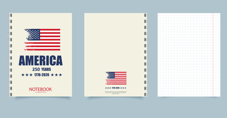 Patriotic Notebook Design for 250th Anniversary Celebration