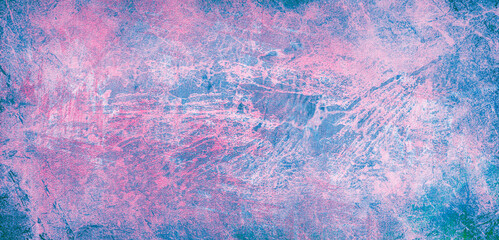 blue and red messy wall stucco texture background. Decorative wall paint.Abstract grunge background. Dirty style pattern. Simple painting art template with large textured brush strokes. 