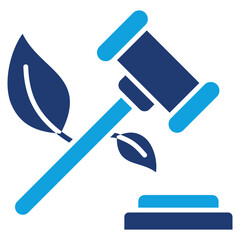 Environmental Justice Flat Blue Icon