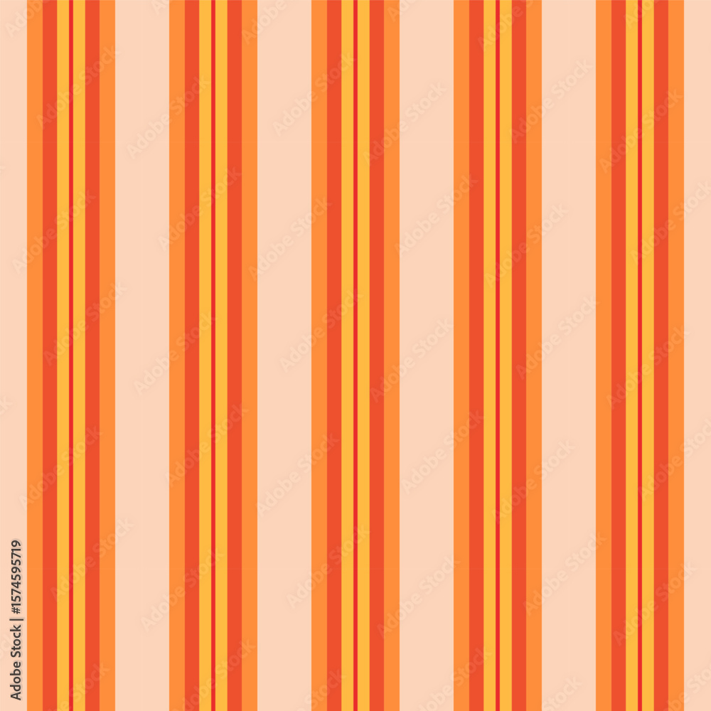 Wall mural seamless striped pattern in peach orange yellow.vertical stripes lines abstract repeat pattern for a