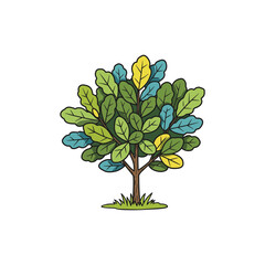 Colorful Laurel Fig Tree Icon No White Background