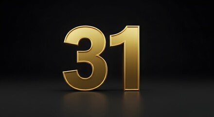 31st anniversary, golden text, in solid metallic black background suitable for upscale branding or event announcements.