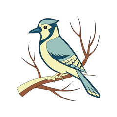 Obraz premium blue jay perched on a branch